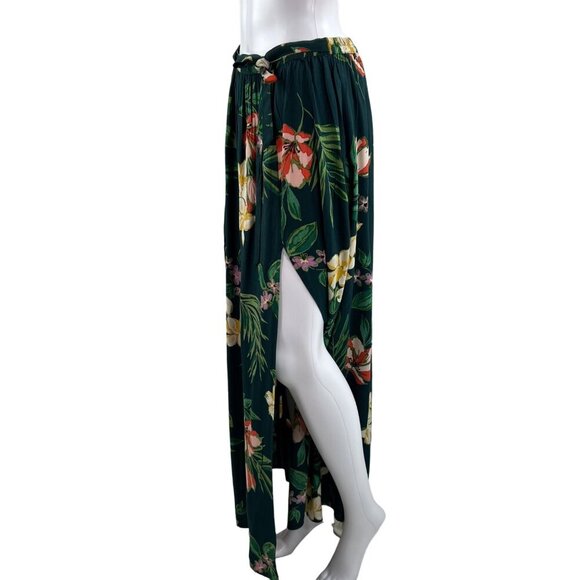 Anthropologie Patrons Of Peace Floral S Flowy Maxi Skirt Green Resort Bloomcore - Picture 7 of 16